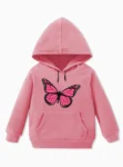 Pink Butterfly Fleece Hoodie