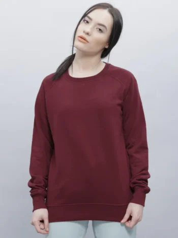 Maroon Solid Pullover Sweatshirt