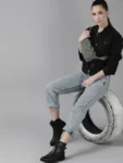 Women’s Black Cotton Denim Jacket
