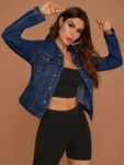 Women’s Washed Crop Denim Jacket