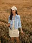 Women’s Light Blue Solid Denim Jacket