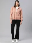 Women’s Black Solid Training Hooded Rapid-Dry Zipper