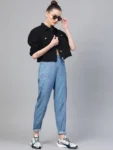 Women’s Black Fringed Hem Denim Jacket