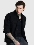 Men’s Solid Cotton Denim Jacket