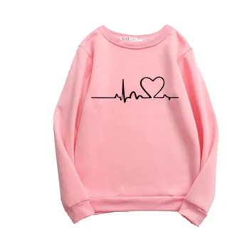 Printed Sweatshirt For Women (Heartbeat)
