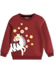 Girls Winter Sweatshirt with Cute Zebra & Daisy Design