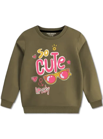 Heartfelt Cute and Lovely Printed Sweatshirt For Girls