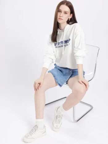 Women’s Printed Cotton Terry Oversized Hoodie