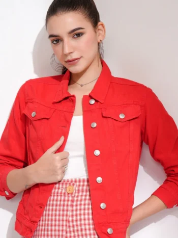 Women’s Red Denim Jacket