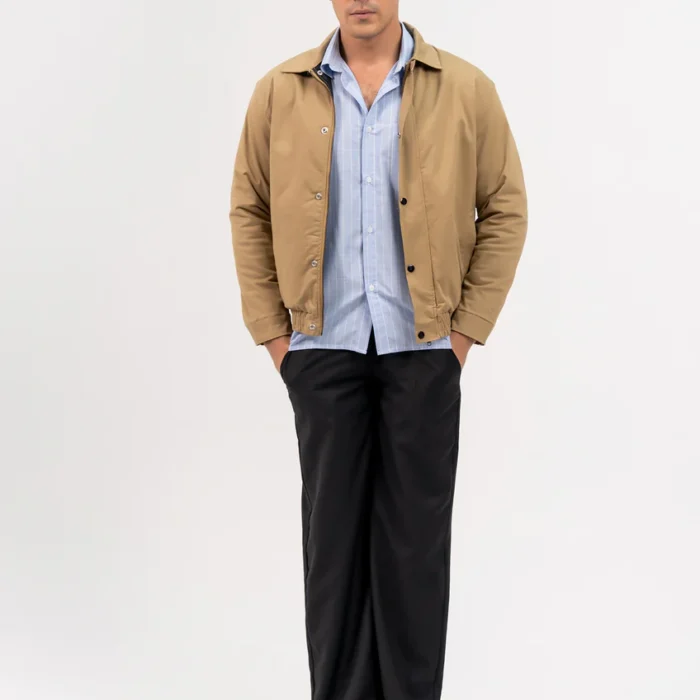 Men's Regular Fit Twill Jacket - camel