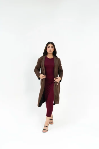 Open Front Suede Coat