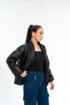 Faux Leather Puff Jacket