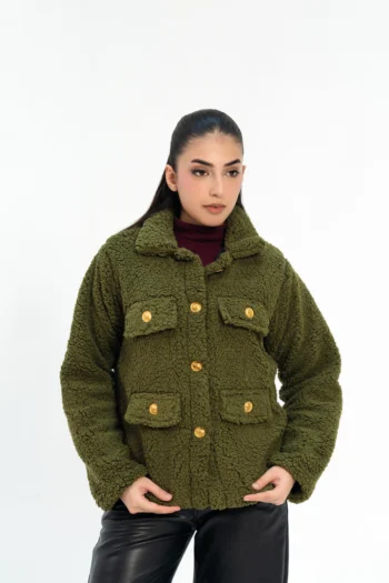 Sherpa Jacket with Button
