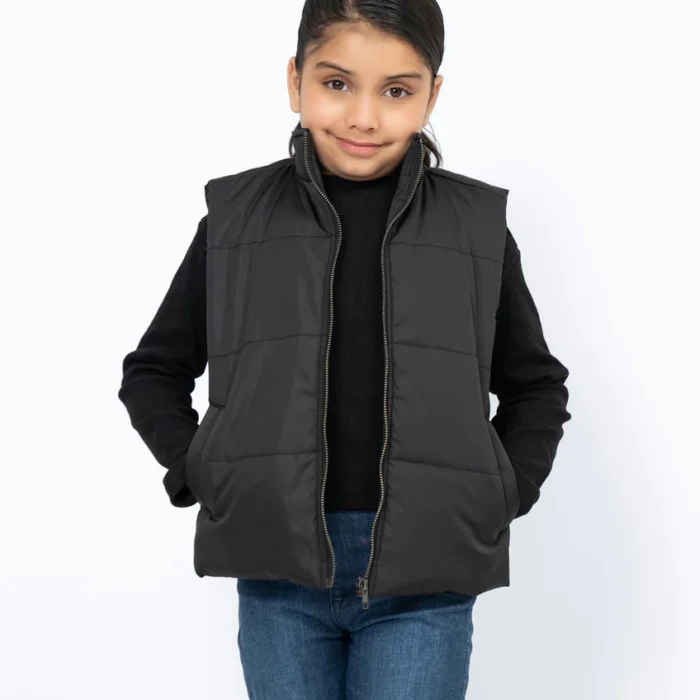 Girls Puffer Vest - Black