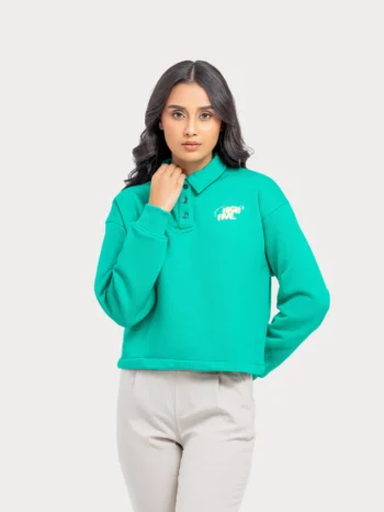 Polo Collar Sweatshirt