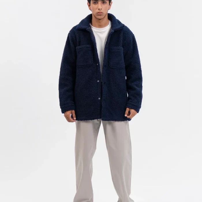 Men's Oversized Sherpa Jacket blue