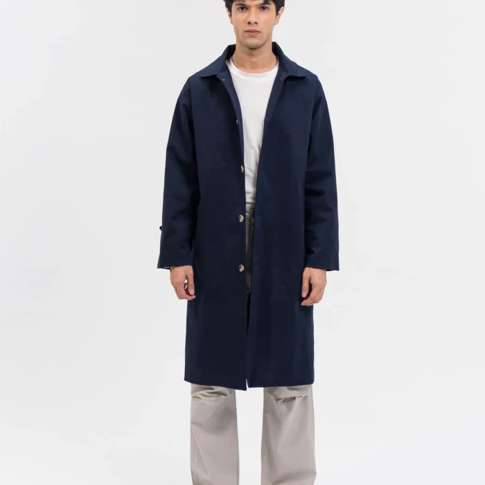Men's Trench Coat - Navy Blue
