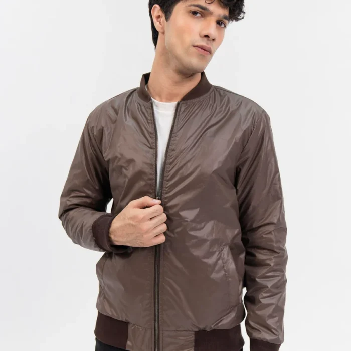 Men's Bomber Jacket - chocolate brown