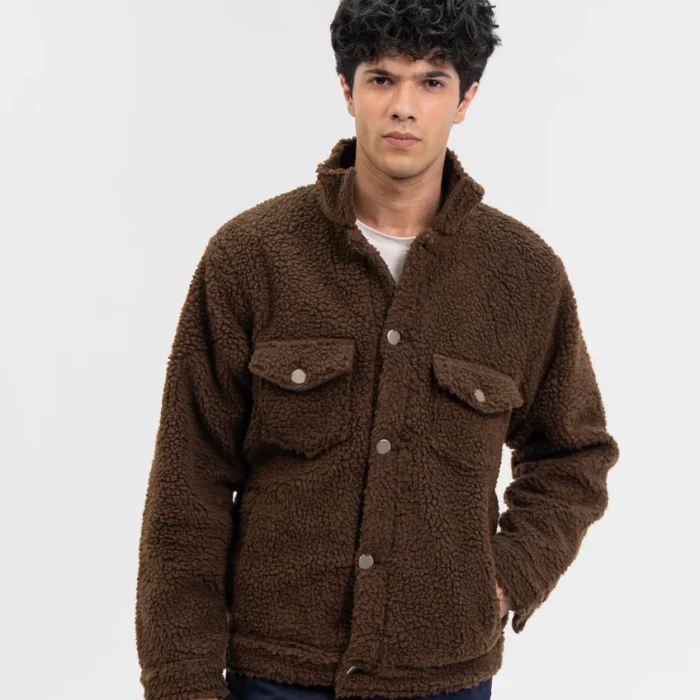 Men's Sherpa Trucker Jacket - Chocolate Brown