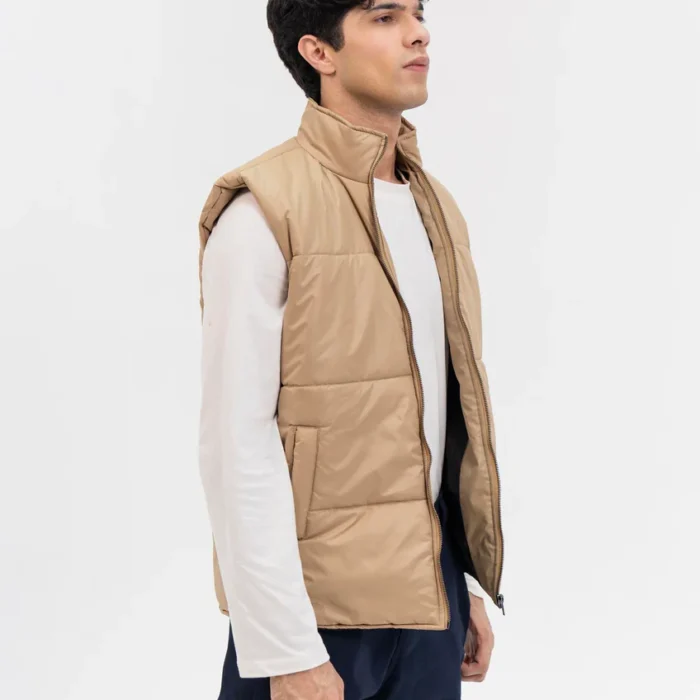 Men's Puffer Vest Light Brown