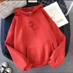 Flower Print Pullover Hoodie