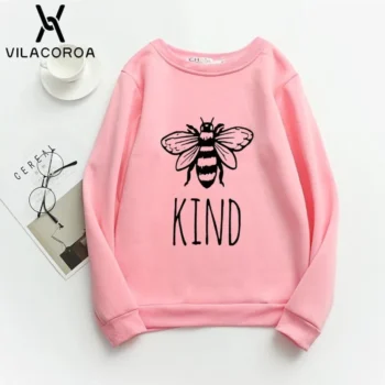Pink Bee Kind Fleece Sweatshirt