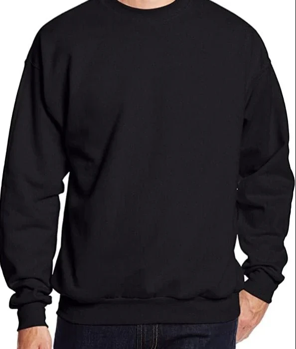 Black Plain Fleece Full Sleeves Pull Over Sweatshirt
