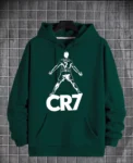 Cr7 Cristiano Ronaldo Printed Fleece Full Sleeves Pull Over Hoodie