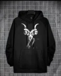 Markhor Printed Fleece Hoodie Black